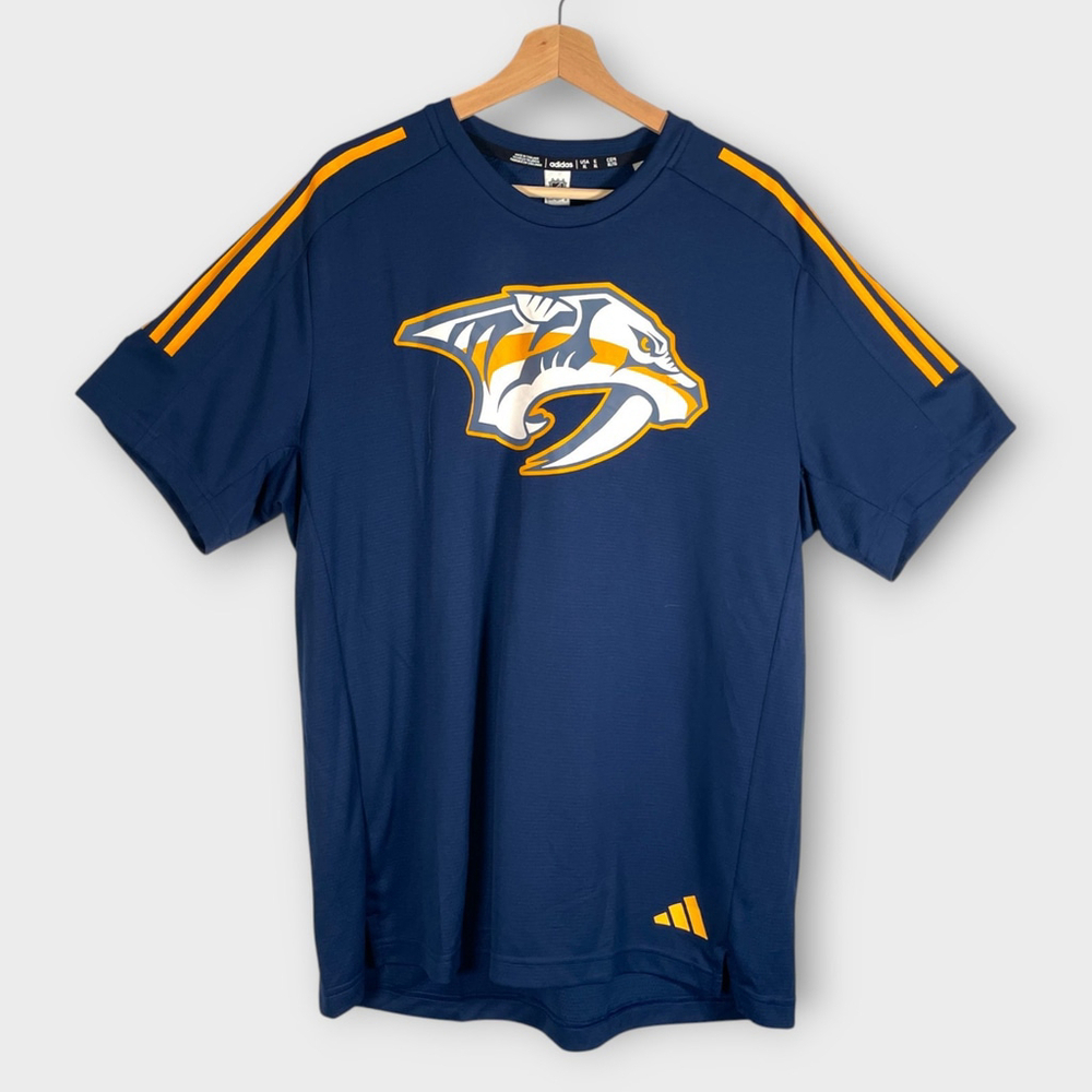 ADIDAS NHL Nashville Predators Performance T-shirt Mens XL Blue NEW $69.99